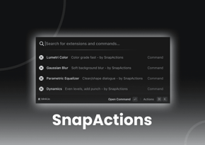 All the Premiere pro native video and audio effects in a command bar - discover snapactions by blinkl.io