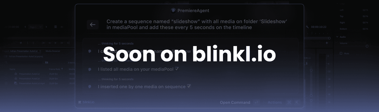 PremiereAgent soon on blinkl.io - MCP in Adobe Premiere Pro