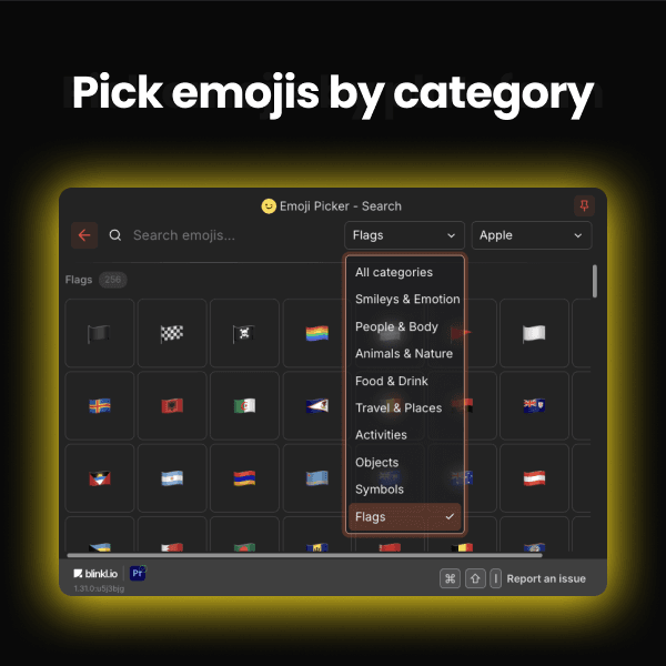 Emoji Picker by category
