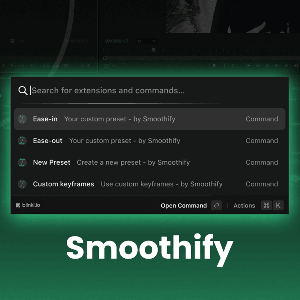 Easily create boucing effects on Premiere Pro with Smoothify on blinkl.io - command bar shortcuts