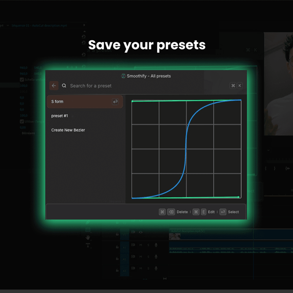 Easily save your presets for animations on Premiere Pro with Smoothify on blinkl.io - command bar shortcuts